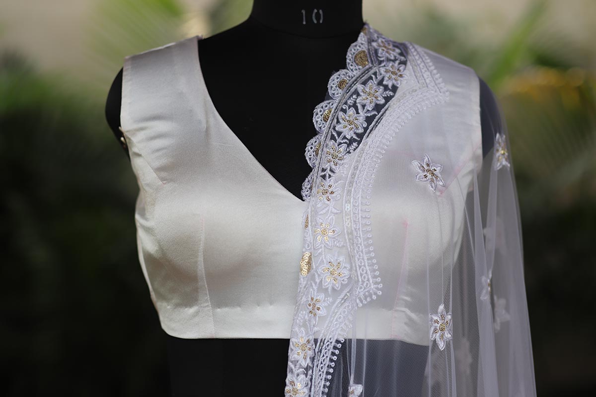 Zikr - Off White Lahenga Blouse – Anuthi Fashion
